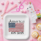 アメリカ国旗 1776年～2026年 アメリカ独立250周年記念 ペーパープレート (パーティー)
