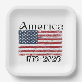 アメリカ国旗 1776年～2026年 アメリカ独立250周年記念 ペーパープレート
