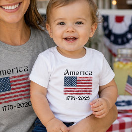 アメリカ国旗 1776年～2026年 キッズ 250周年記念  ベビーTシャツ