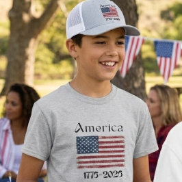 アメリカ国旗 1776年～2026年 キッズ 250周年記念  Tシャツ