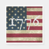 アメリカ国旗 1776 独立記念日 パーティー スタンダードランチョンナプキン (正面)