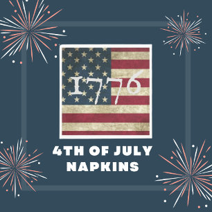 アメリカ国旗 1776 独立記念日 パーティー スタンダードランチョンナプキン