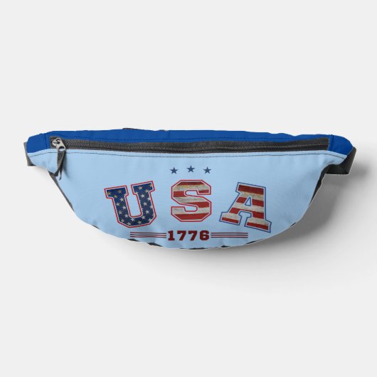 アメリカ国旗 1776 独立記念日 退役軍人の日 ファニーパック (レイダウン)