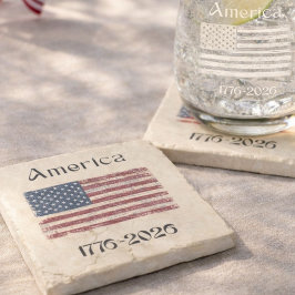 アメリカ国旗 1776-2026 アメリカ250周年 ストーンコースター