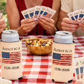 アメリカ国旗 1776-2026 アメリカ250周年 スリム缶クーラー