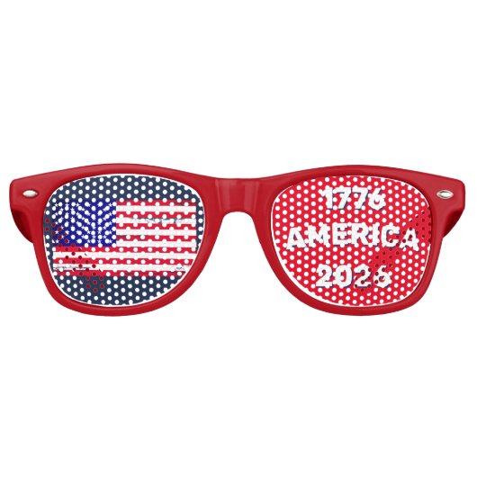 アメリカ国旗 1776 2026 レトロサングラス (正面)