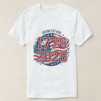 アメリカ国旗 1776 2026 周年記念 Tシャツ