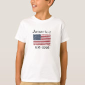 アメリカ国旗 1776-2026 子ども用 250周年記念 Tシャツ (正面)