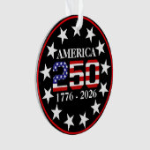 アメリカ国旗 250周年記念 1776-2026 オーナメント (正面)