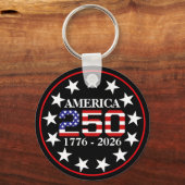 アメリカ国旗 250周年記念 1776-2026 キーホルダー (正面)