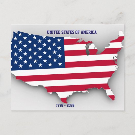 アメリカ国旗 250周年記念 1776-2026 ポストカード (正面)