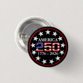 アメリカ国旗 250周年記念 1776-2026 缶バッジ (正面&裏面)