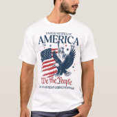 アメリカ国旗 250周年 イーグル ウィ・ザ・ピープル 自由 Tシャツ (正面)
