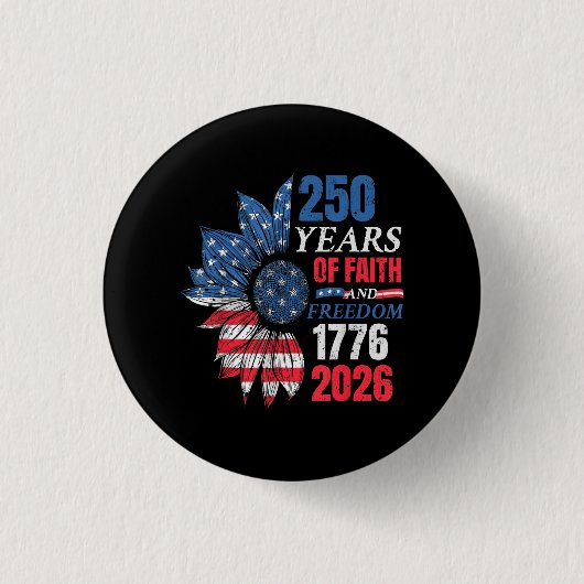 アメリカ国旗 250周年 ヴィンテージ 1776年 2 缶バッジ (正面)
