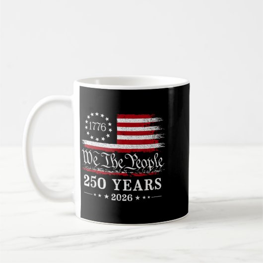 アメリカ国旗 250周年 1776 2026 コーヒーマグカップ (左)