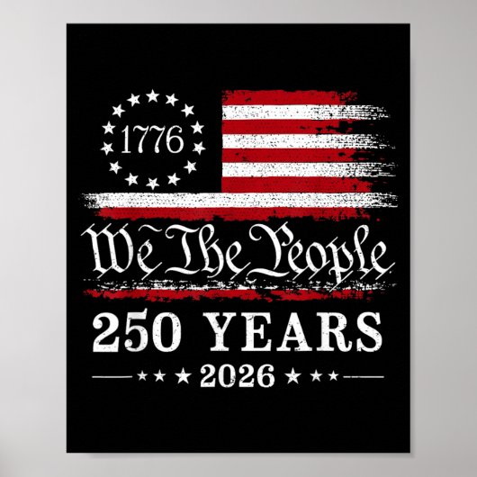 アメリカ国旗 250周年 1776 2026 ポスター (正面)