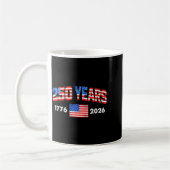 アメリカ国旗 250周年 1776 2026 250周年記念 コーヒーマグカップ (左)