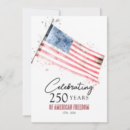 アメリカ国旗 250年の自由 7月4日パーティー 招待状 (正面)