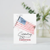 アメリカ国旗 250年 自由 7月4日パーティー ポストカード (スタンド正面)