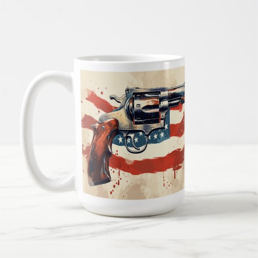 アメリカ国旗 2nd Amendment パーソナライズド コーヒーマグ コーヒーマグカップ (左)