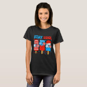 アメリカ国旗 4th July クールなアイスポップの少年たち Tシャツ (正面フル)