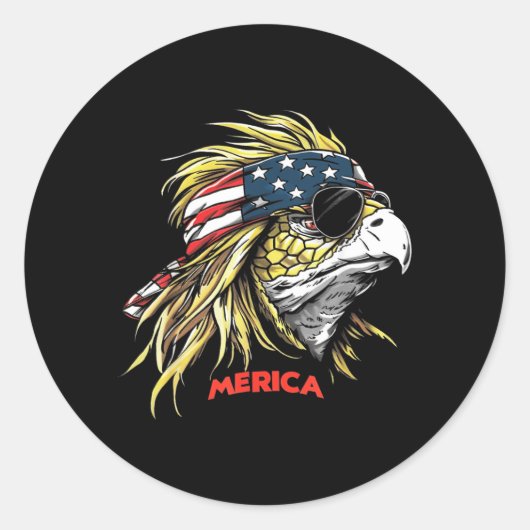 アメリカ国旗 4th of July カメ ラウンドシール (正面)