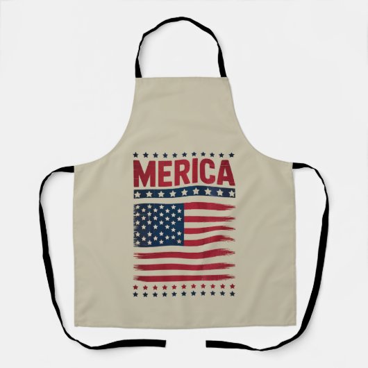 アメリカ国旗 4th of July メリカ エプロン (正面)