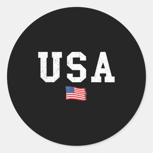 アメリカ国旗 4th of July メンズ 愛国主義 スターズ アンド ストライプス ラウンドシール (正面)