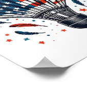 アメリカ国旗 4th Of July 面白い バドミントン シャトル ポスター (角)