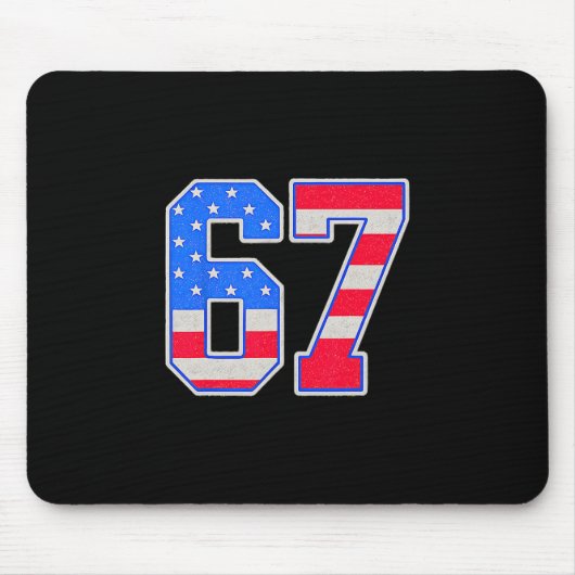 アメリカ国旗 67 シックス セブン ミーム マウスパッド (正面)