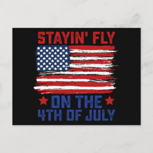 アメリカ国旗 7月4日の独立記念日にフライを維持する USA ポストカード