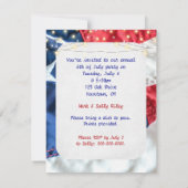 アメリカ国旗 - 7月4日パーティー 招待状 (裏面)