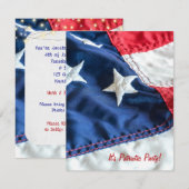 アメリカ国旗 - 7月4日パーティー 招待状 (正面/裏面)