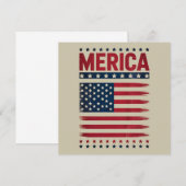 アメリカ国旗 7月4日 アメリカ万歳 招待状 (正面/裏面)