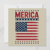 アメリカ国旗 7月4日 アメリカ万歳 招待状 (正面)