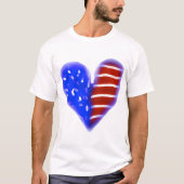 アメリカ国旗 7月4日 ウェディングハート Tシャツ (正面)