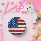 アメリカ国旗 7月4日 グリッター ペーパーボウル (パーティー)
