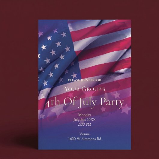 アメリカ国旗 7月4日 パーティー招待状 招待状