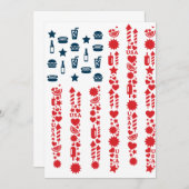 アメリカ国旗 7月4日 ピクニック 招待状 (正面/裏面)