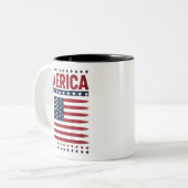 アメリカ国旗 7月4日 メリカ ツートーンマグカップ (正面左)