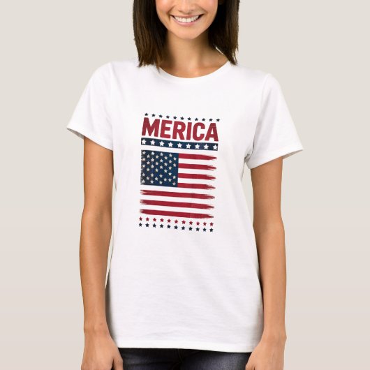 アメリカ国旗 7月4日 メリカ Tシャツ (正面)