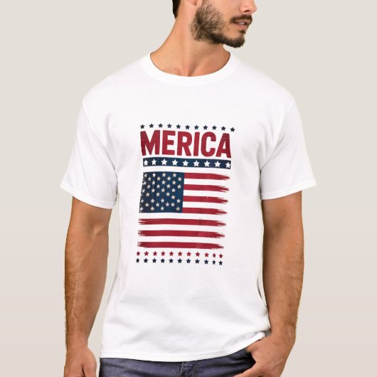 アメリカ国旗 7月4日 メリカ Tシャツ (正面)