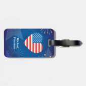 アメリカ国旗 7月4日 モノグラム 名前入り ラゲッジタグ (裏面横)