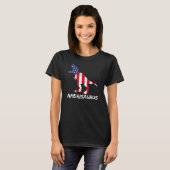 アメリカ国旗 7月4日 レックス恐竜 アメリカサウルス Tシャツ (正面フル)