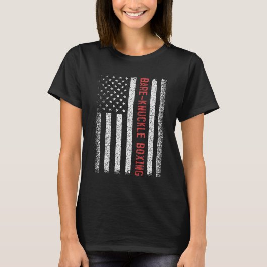 アメリカ国旗 7月4日 女性向け再指節ボクシング Tシャツ (正面)