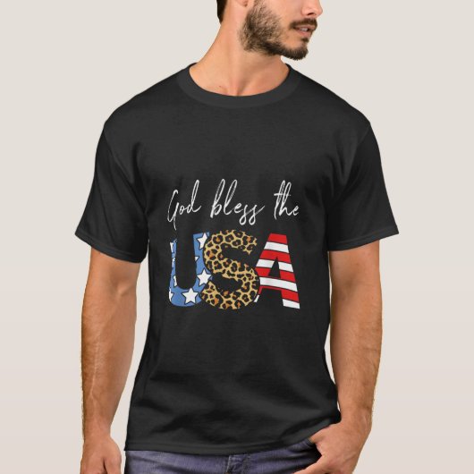 アメリカ国旗 7月4日 独立記念日 愛国心 Tシャツ (正面)