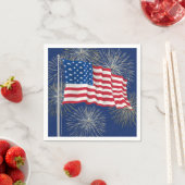 アメリカ国旗 7月4日 花火 スタンダードカクテルナプキン (インサイチュ)