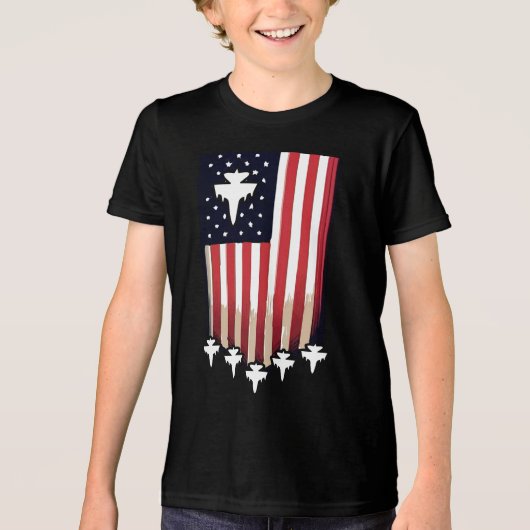 アメリカ国旗 7月4日 - 65079 トライブレンドＴシャツ (正面)