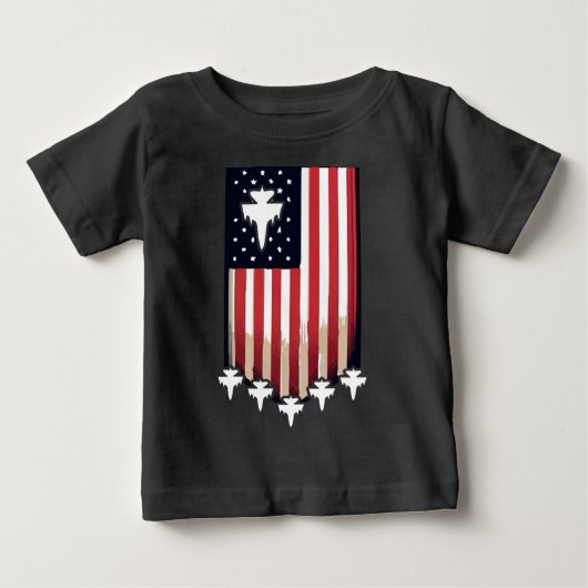 アメリカ国旗 7月4日 - 65079 ベビーTシャツ (正面)