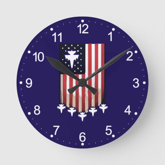 アメリカ国旗 7月4日 - 65079 ラウンド壁時計 (正面)